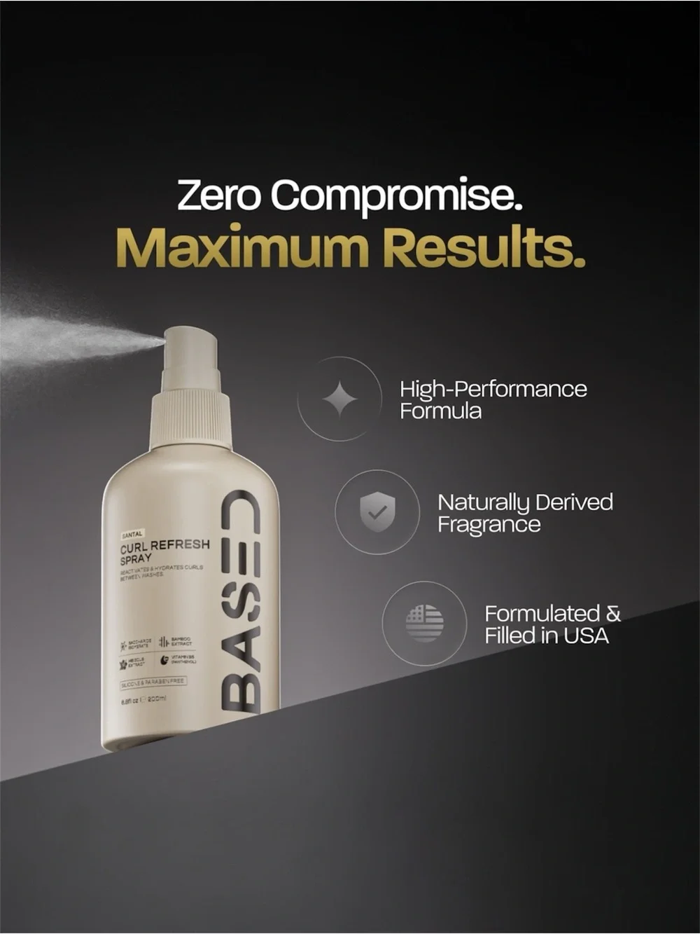 BASED BODYWORKS Curly Trio Set NEW Curl Mousse Gel Refresh Spray Hair Care